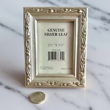 Small Vintage Style Ornate Picture Photo Frame Genuine Silver Leaf 2.5