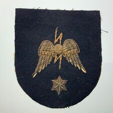 WWII Military Patch Hand Sewn Angel Wings Lightning Strike Fabric Patch EE768 picture