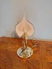 RARE Franco Luce Murano calla lily Murano glass lamp with brass base BEAUTIFUL  picture