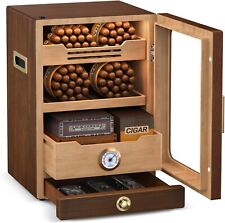 Cigar Humidor, LED Lighted Cigar Humidor Cabinet for 100 to 150 Cigars with Hygr picture