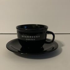 Starbucks 2004 Cup And Saucer Set Black Mug Tea Coffee picture