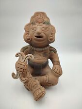 Mexico Aztec Clay Figure Sculpture Pottery Hand Made Terra Cotta Man  picture