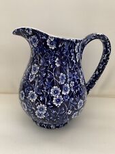 Blue Calico Burleigh Staffordshire England Large Jug picture