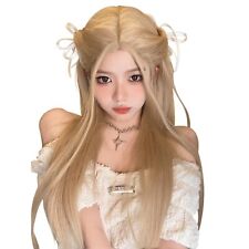 FESHFEN Wig, Long, Straight, No Bangs, Wig, Center Parted, Women's, Cros... picture