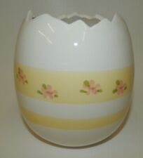 Vintage Napco Cracked Egg Floral Border Flower Planter Vase picture