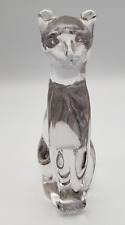 Vintage Edwardian Hand Crafted Crystal Sitting Cat 6.5