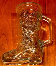 Vintage 6 Inch Clear Glass Cowboy Boot Mug, Very Clean, No Cracks Or Chips picture