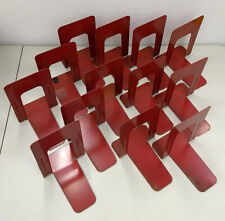 Lot of (4) Red Vintage METAL LIBRARY BOOKENDS ~ Book Ends ~ 2 Pair ~ 9