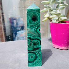 TOP 455g Natural Malachite Quartz Crystal wand point oblisk healing picture