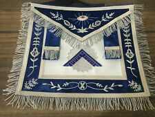 Masonic Blue Lodge Worshipful Master Apron Hand Embriodered WITH  picture