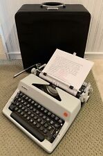 VTG 1970 Olympia SM9 Deluxe Portable Typewriter w/ Black Case Elite Type MINT picture