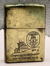 Vintage 1997 USS Vicksburg CG 69 Solid Brass Zippo Lighter picture