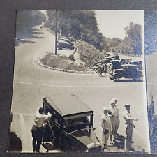 Antique Stereoview Card, Street Scene, Early 1900s Automobiles picture