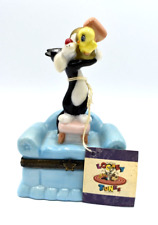 Vintage 1996 Looney Tunes Sylvester & Tweety Trinket, Stash, Jewelry Box w Tags picture