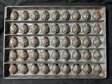antique heavy Ornate CHOCOLATE Candy DROP Mold 45 Mold Pan Very Fancy picture
