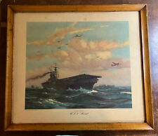 1942 Gordon Grant USS HORNET 21x19 Litho Northern Pump Co. Collection Framed picture