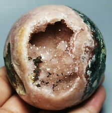 VERY RARE NATURAL PINK/AMETHYST GEODE & AGATE SPHERE BALL REIKI FROM BRAZIL picture