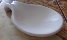 Frankoma Pottery Plainsman White Stoneware Spoonrest Spoon Rest EUC picture