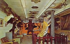 1964 MI Grayling Fred Bear Archery Co Trophy Room RARE postcard A59 picture
