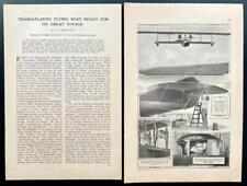 Curtiss~Wanamaker “Transatlantic Flying Boat Ready for Voyage” 1914 pictorial picture