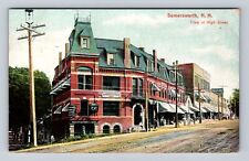 Somersworth NH-New Hampshire, View Of High Street, Vintage c1912 Postcard picture