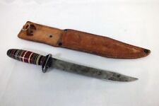 Vintage Beaumont Texas Knife IJ Ableman Saddlery 13 inch With Leather Sheath picture