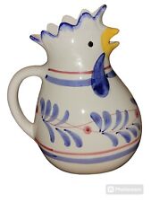 Vintage Hand Painted Italian Ceramic Rooster Pitcher~Neuwirth EUC picture