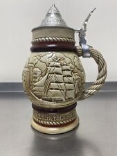 Vintage 1977 Avon Lidded Beer Stein Tall Ships Made In Brazil Nautical Schooner picture
