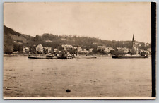 Postcard RPPC B&W View Of River Rhine Coblenz Germany WW1 VTG c1919  I1 picture