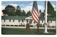Military Postcard Lowering Flag Retreat Keesler Field MS  picture