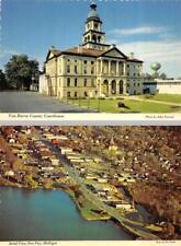 2~4X6 Postcards PAW PAW, MI Michigan  VAN BUREN COUNTY COURT HOUSE & Aerial View picture
