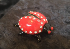 Lady Bug Enamel Rhinestone Crystal Hinged Trinket Box picture