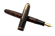 Guider Ebonite Handmade Big Size Fountain Pen Tealblue & Brown Vintage picture