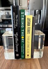 Vintage Clear Transparent Rectangular Rialto Lucite Bookends Mid-Century Modern picture
