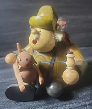 Vintage KWO Erzgebirge Smoker Man Dog Fox Germany Forester Christmas Incense picture