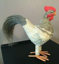 **Vintage RAZ Imports ROOSTER FIGURINE BRISTLE COAT GLASS EYES 12 IN TALL MCM picture
