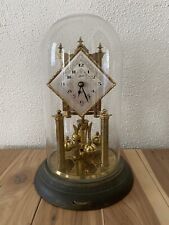 Vintage Schatz 400 Day Anniversary Brass Clock with Glass Dome picture