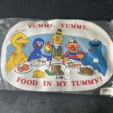 VTG Jim Henson Sesame Street Kids PVC Place Mat Big Bird Yummy In My Tummy New picture