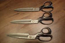3 pair WISS 22W Upholstery  Industrial Shears Scissors Steel Forged  Vintage picture