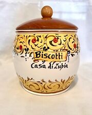 Vintage Ceramic Biscotti Jar, Made In Italy. Larry S.K.G picture
