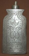 1899 HAND MADE ENGRAVED PEWTER FLASK picture