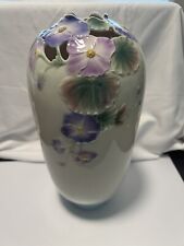 Franz Porcelain Purple Begonia Climbing Vine 12” Vase picture