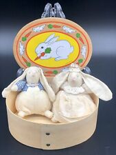 MIDWEST IMPORTERS CANNON FALLS LYNN GATES WOODEN BOX 1982 Bunny Easter W/DOLLS picture