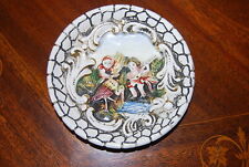 WONDERFUL CAPODIMONTE HAND PAINTED FIGURE ENCRUSTED PORCELAIN CABINET PLATE picture