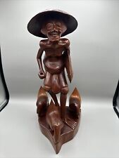 Balinese Woman Hand-Carved Wooden Statue Made Ronda Style picture