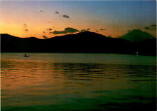 Stunning sunset at Lake Ashi vintage post card picture