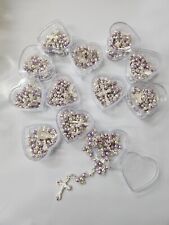 12 x Wholesale Bulk purple  & silverFaux Pearl Rosaries for Baptism, Wedding,  picture