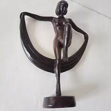 Rare Bronze Sculpture Naked Lady On Pedestal Gift Collectible Item 11