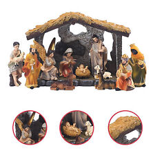 Mini Resin Christmas Nativity Set, 9 Piece Set includes Manger and 8 Figurines picture