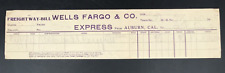 Antique 1910 Wells Fargo & Co Freight Way-Bill Auburn CA California 14